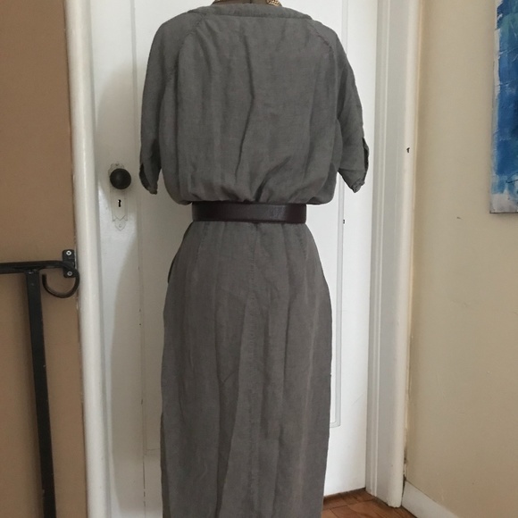 Zara TRF Linen Rustic Button-down Dress! - Picture 4 of 7